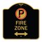 Signmission Fire Zone No Parking & Arrow Pointing Left & Right Heavy-Gauge Alum Sign, 18" x 18", BG-1818-23975 A-DES-BG-1818-23975 - alternate 1